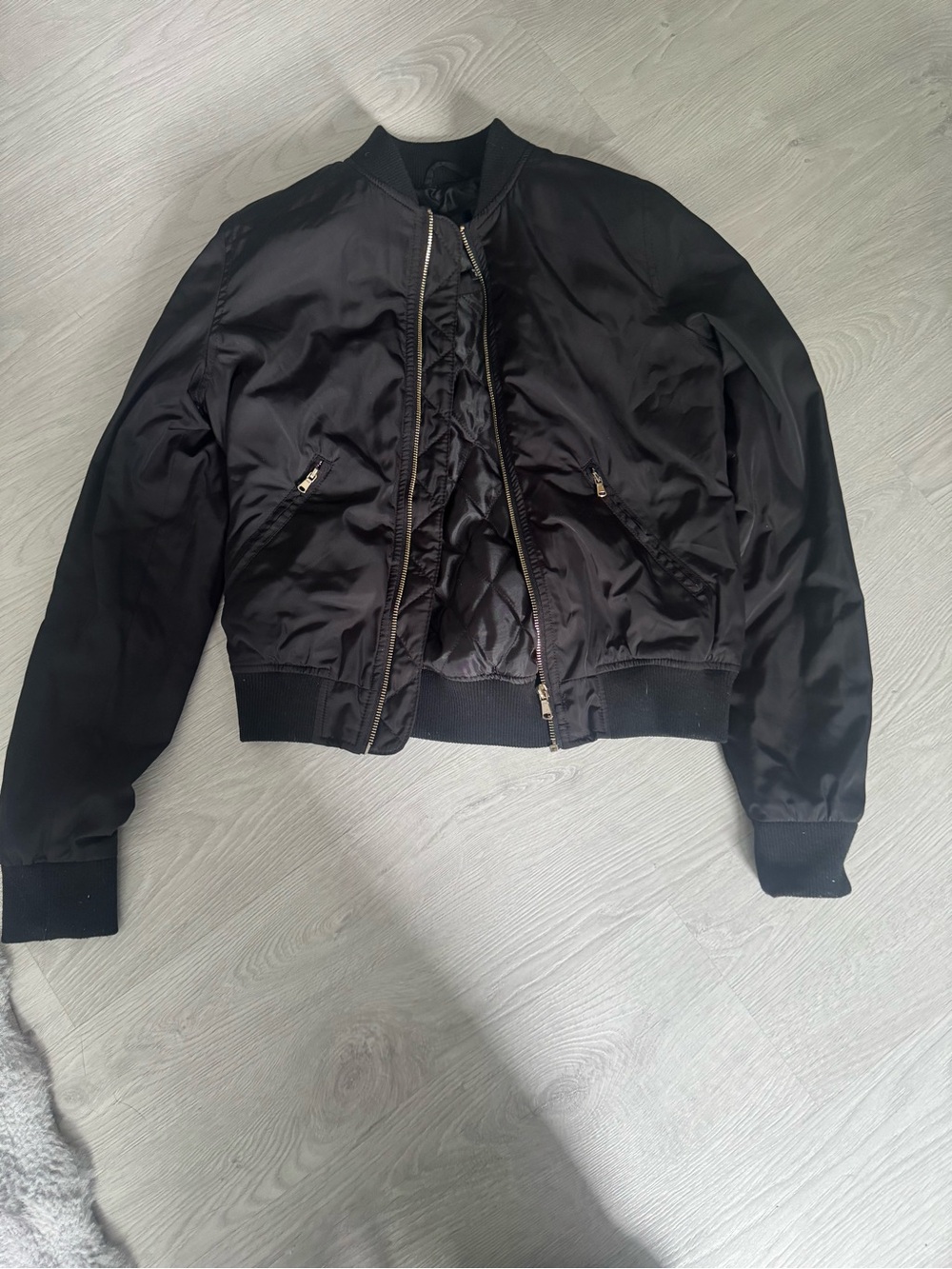 Dynamite Black Satin Bomber Jacket